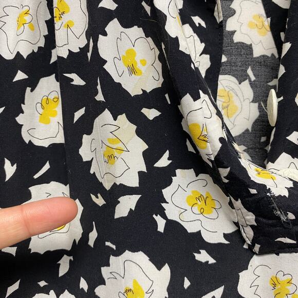 Vintage Cambridge Womens Size M Floral Printed Front Tie Oversized Top - Picture 6 of 8